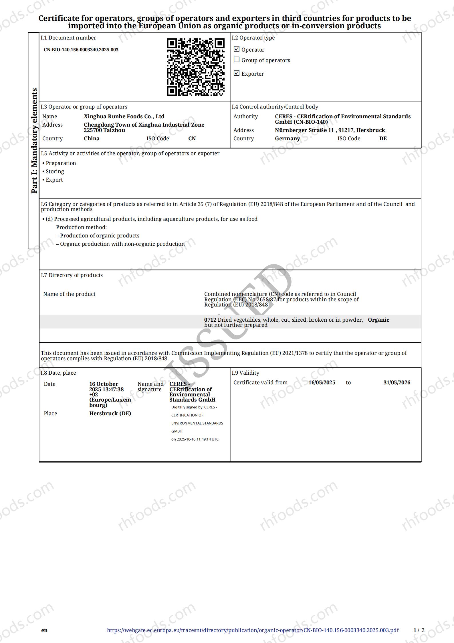 2025 M Runhe Certificate EU CN-BIO-140.156-0003340.2025.003_01.jpg